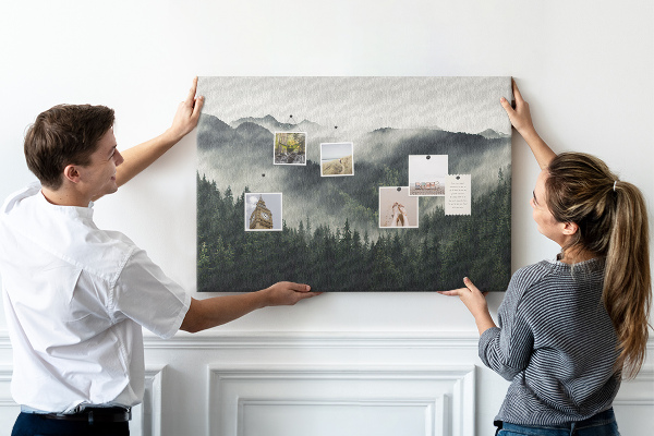 Cork memo board Forest landscape