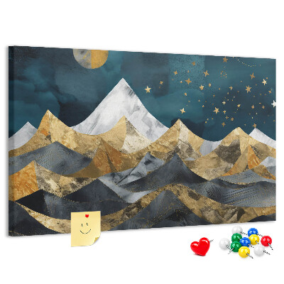 Cork display board Mountains at night