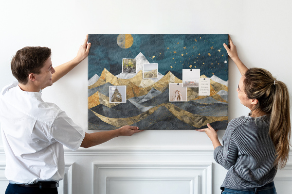 Cork display board Mountains at night