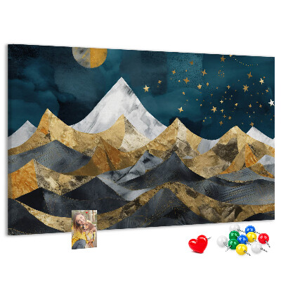 Cork display board Mountains at night