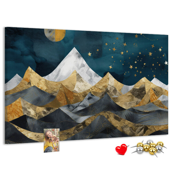 Cork display board Mountains at night