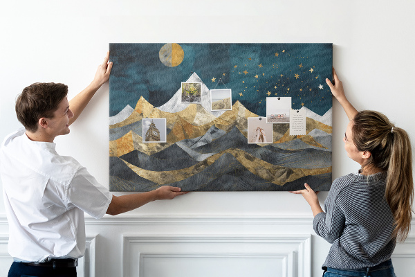 Cork display board Mountains at night