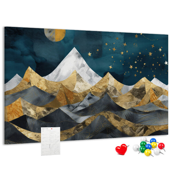 Cork display board Mountains at night