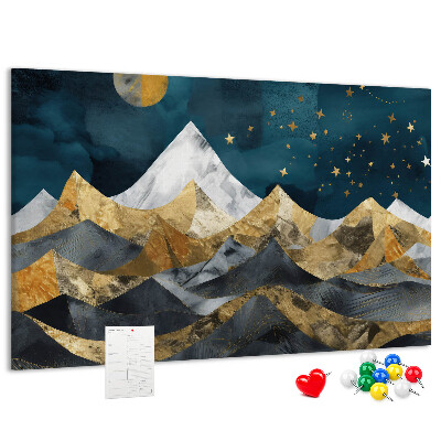 Cork display board Mountains at night