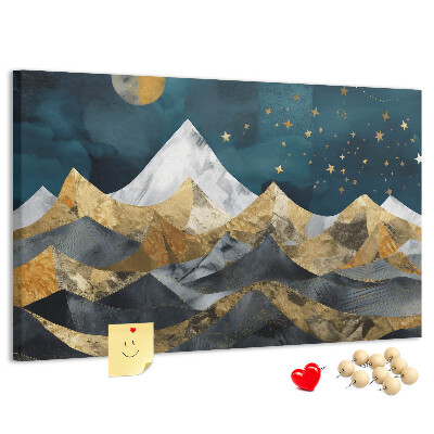 Cork display board Mountains at night