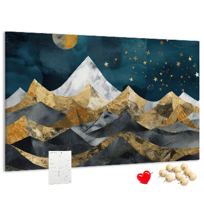 Cork display board Mountains at night
