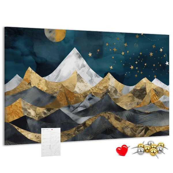 Cork display board Mountains at night