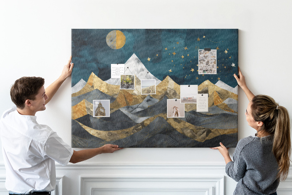 Cork display board Mountains at night