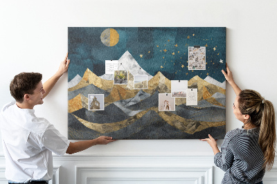 Cork display board Mountains at night