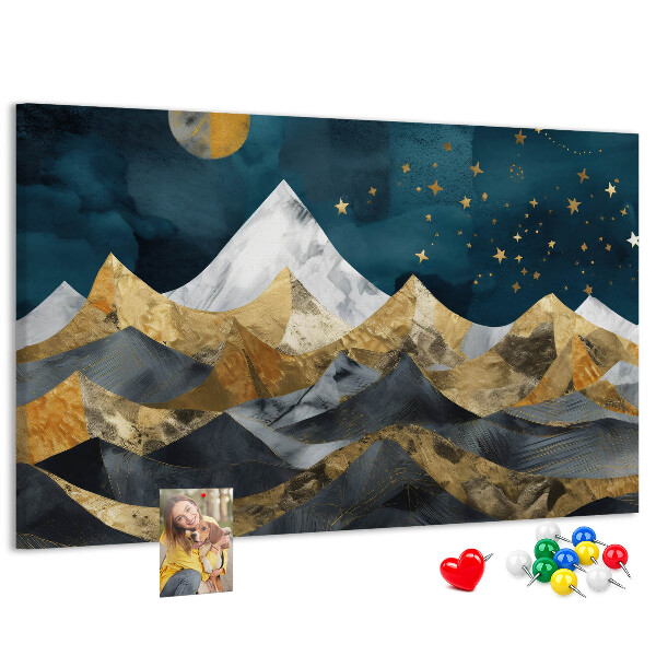 Cork display board Mountains at night