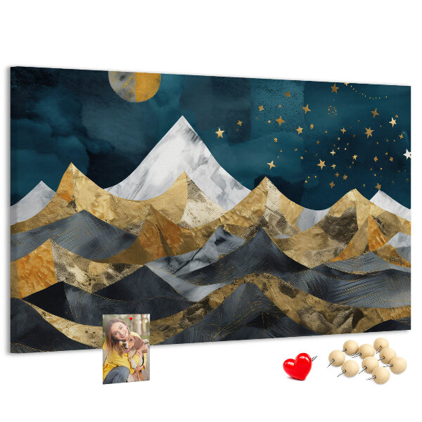 Cork display board Mountains at night