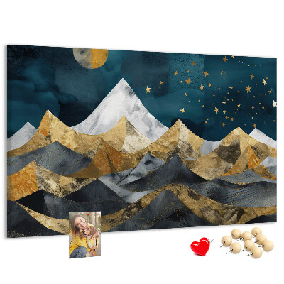 Cork display board Mountains at night