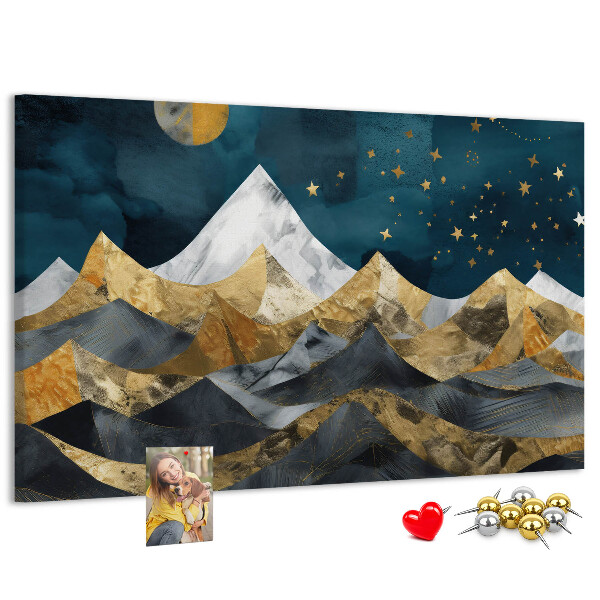 Cork display board Mountains at night