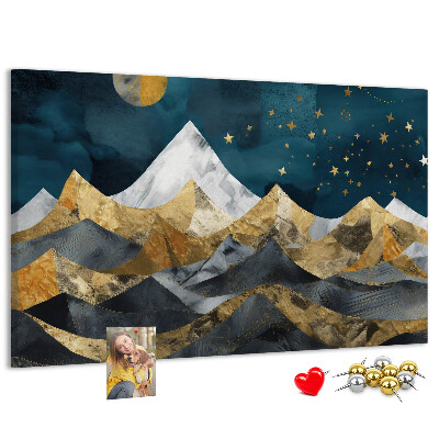 Cork display board Mountains at night