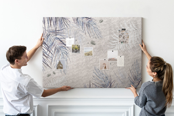 Cork memo board Palm leaf