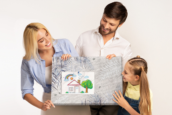 Cork memo board Palm leaf