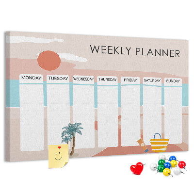 Cork board Weekly planner