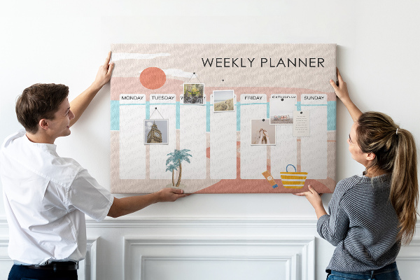 Cork board Weekly planner