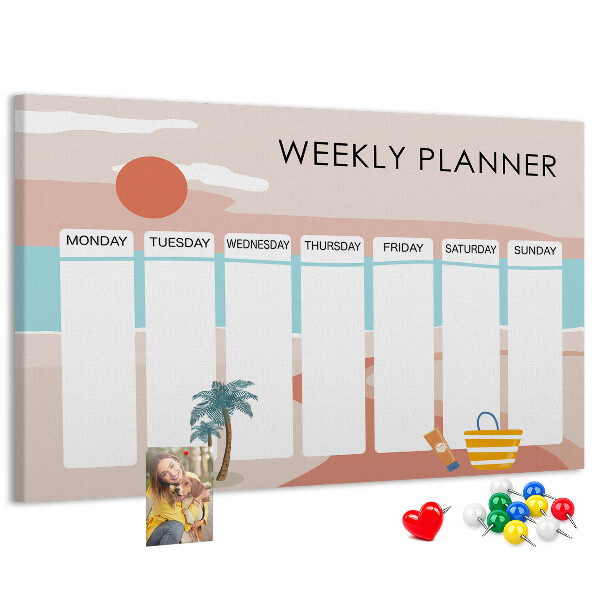 Cork board Weekly planner