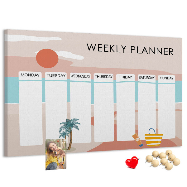 Cork board Weekly planner