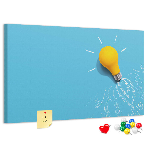 Cork board Light bulb drawing