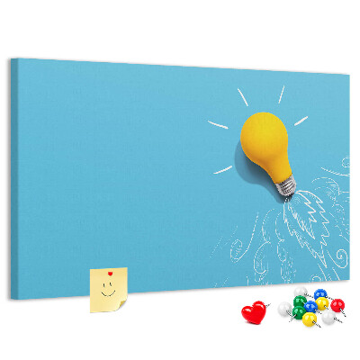 Cork board Light bulb drawing