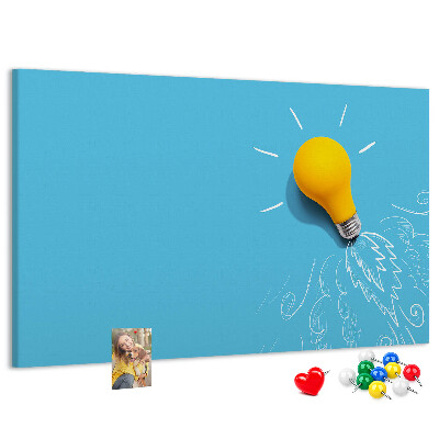 Cork board Light bulb drawing