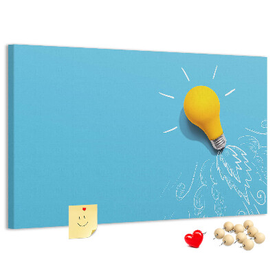 Cork board Light bulb drawing
