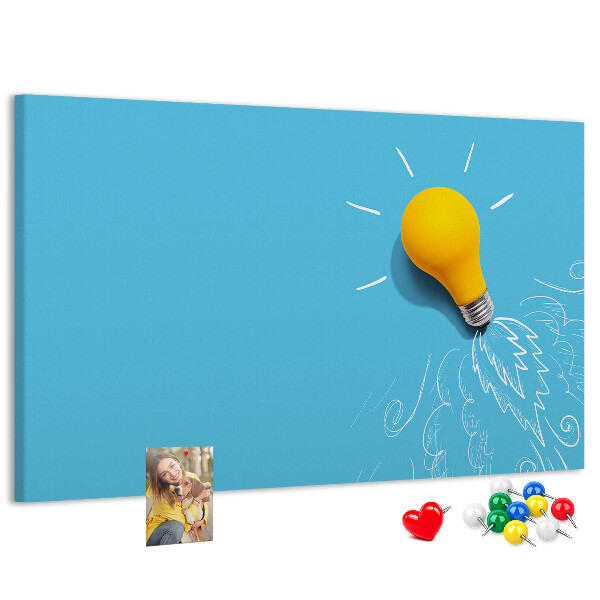 Cork board Light bulb drawing