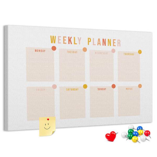 Cork display board Weekly planner