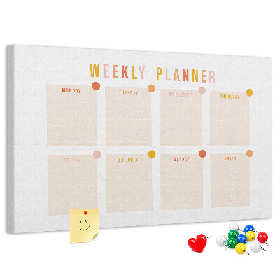 Cork display board Weekly planner