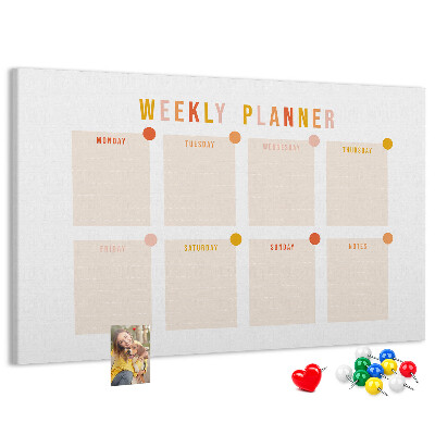 Cork display board Weekly planner