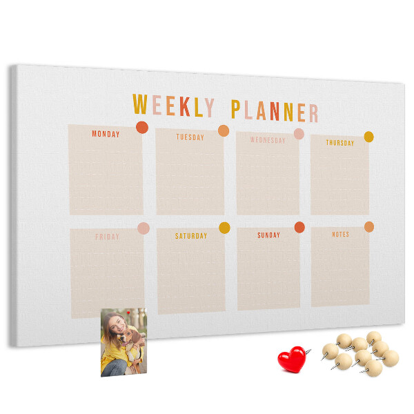 Cork display board Weekly planner