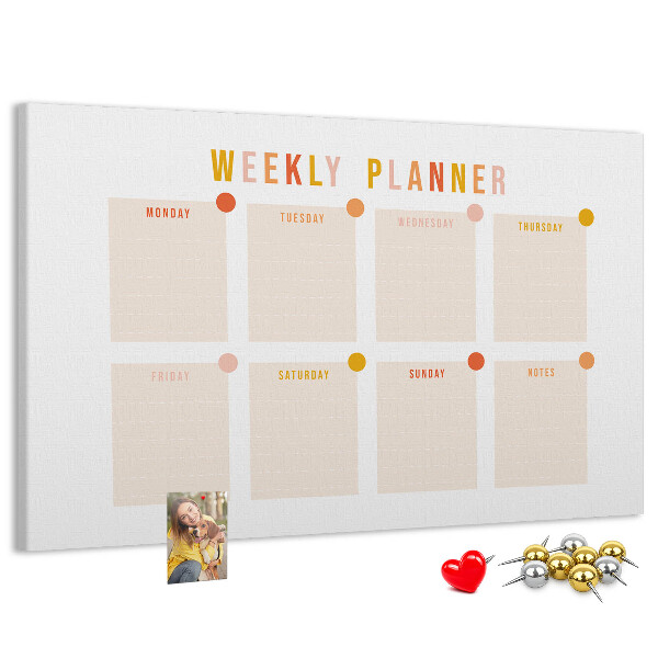 Cork display board Weekly planner