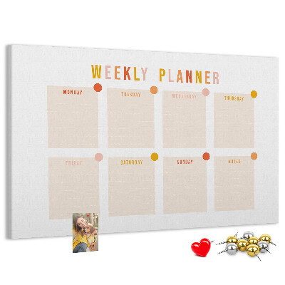 Cork display board Weekly planner