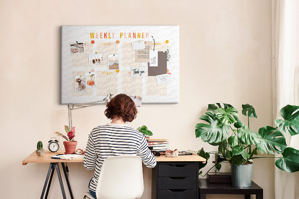 Cork display board Weekly planner