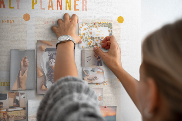 Cork display board Weekly planner