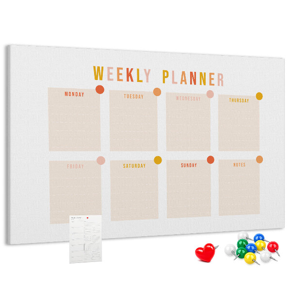 Cork display board Weekly planner