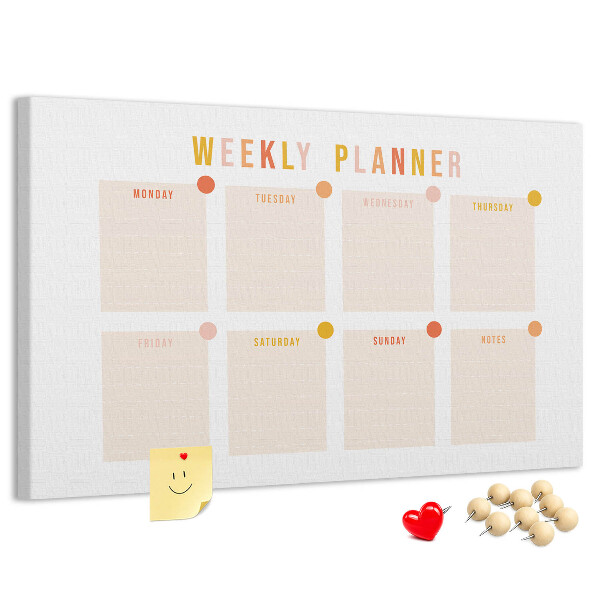 Cork display board Weekly planner