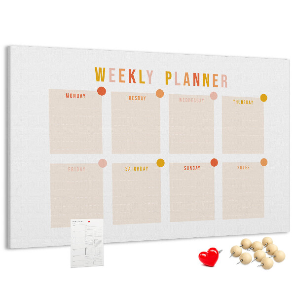 Cork display board Weekly planner