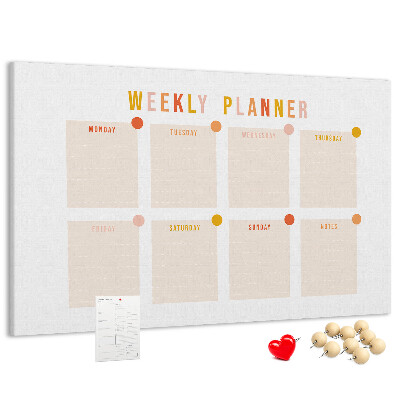 Cork display board Weekly planner