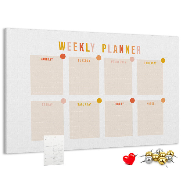 Cork display board Weekly planner