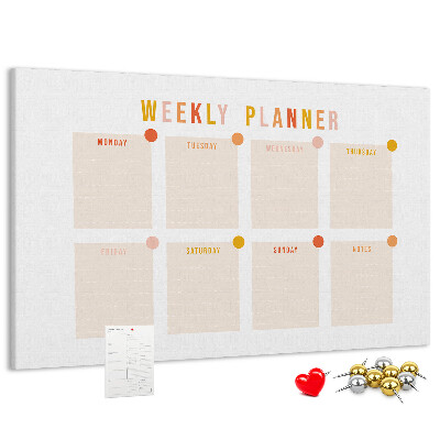 Cork display board Weekly planner