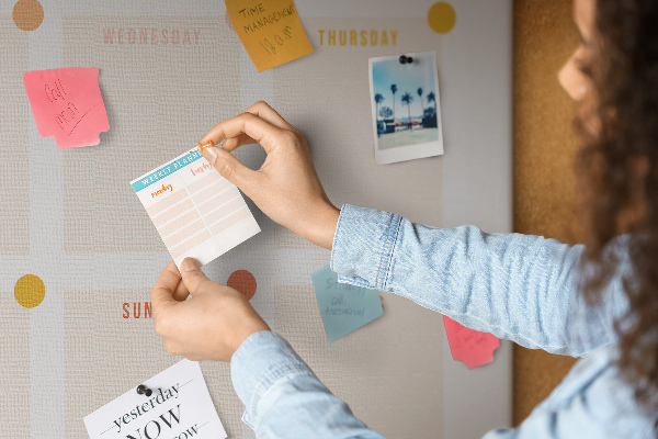 Cork display board Weekly planner