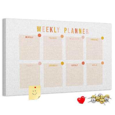 Cork display board Weekly planner