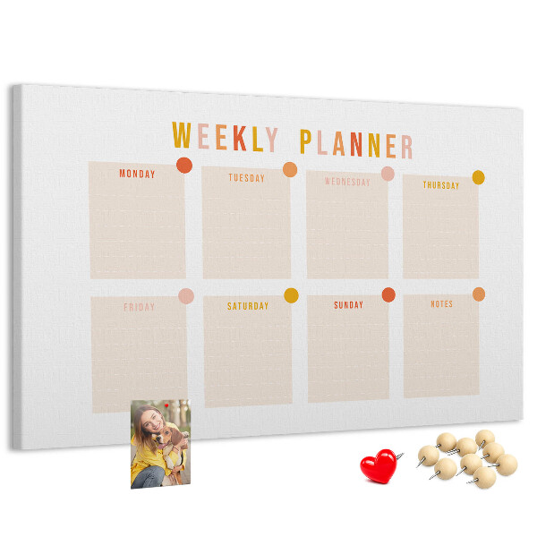 Cork display board Weekly planner