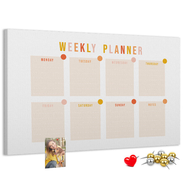 Cork display board Weekly planner