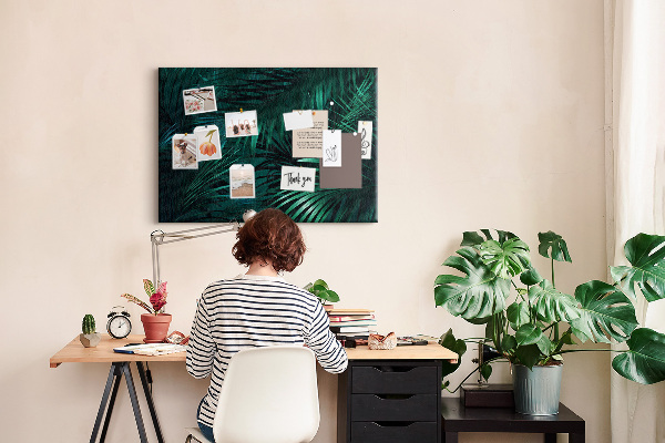 Cork memo board Tropical leaves