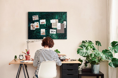 Cork memo board Tropical leaves
