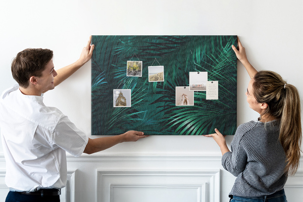 Cork memo board Tropical leaves